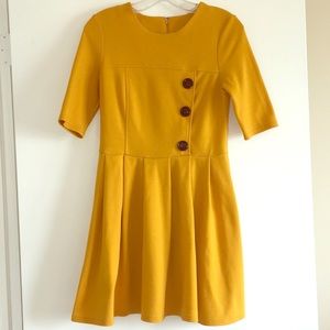 ASOS US 6 yellow A-line sleeved dress